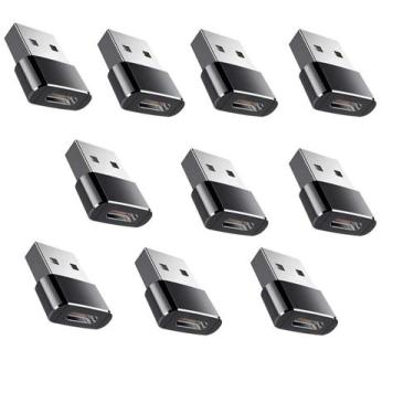 Imagem de Kit c/ 10 Adaptador Plug Usb 3.1 Tipo C Fêmea X Usb 2.0 Macho Otg Cor 