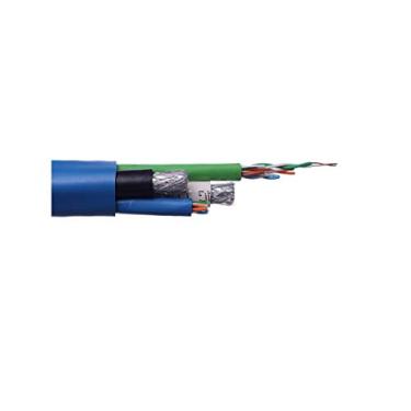 Imagem de Syston Cabo composto multimídia, (2) Cat5E + (2) RG6 Quad OverJacket CMR Blue 1,5 m Carretel