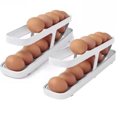 Imagem de 2 Unid. Bandeja Organizadora Porta Ovos Dispenser Rolante - MRS