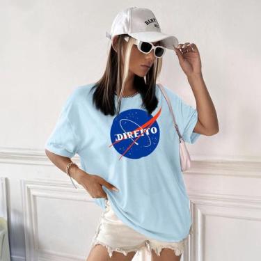 Imagem de Camisa Camiseta Feminina Estampada Nasa Direito 100% Algodão Fio 30.1 