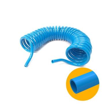 Imagem de Mangueira Pneumática Espiral Com Rabicho 8 Mm X 15 Metros Azul - Mark,
