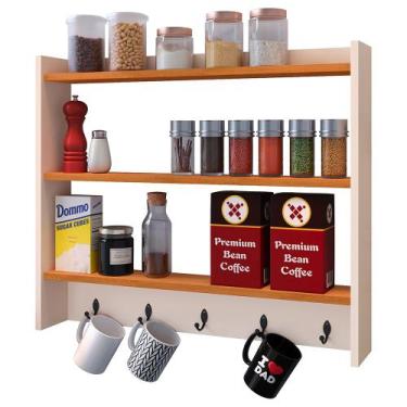 Imagem de Porta Temperos De Parede - JM3, Off White/Cinamomo