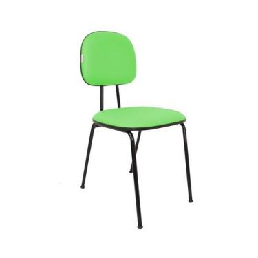 Imagem de Cadeira Fixa Secretaria Polo - Maiart, Verde, Couro Sintetico Corano
