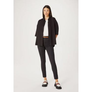 Imagem de Calça Jeans Feminina Skinny Cintura Média - Hering, 036, Chumbo