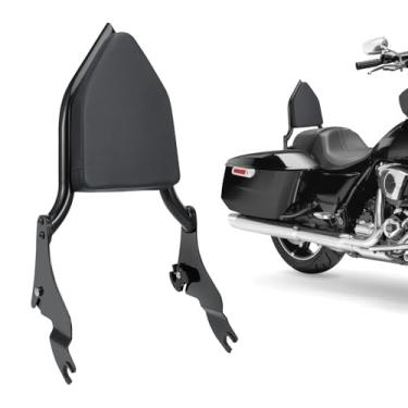 Imagem de Sissy Bar Encosto Destacável Almofada de Encosto de Passageiro Compatível com Harley Davidson Touring Electra Glide, Road King, Road Glide, Street Glide, Ultra Limited 2009-2023 (Preto)