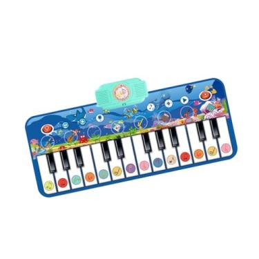 Imagem de Generic Tapete de piano de chão para crianças, tapete de dança musical, presente de aniversário de 14 teclas, tapete de jogo musical, tapete musical infantil, Mundo Subaquático