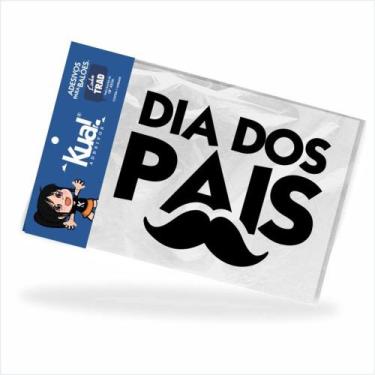 Imagem de 10 Adesivos Dia dos Pais para Balão 18"  19x14cm - kual, Preto