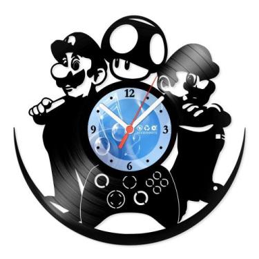 Imagem de Relógio De Parede Disco Vinil Jogos e Games - Luigi Super Mário - VJG-