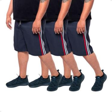 Imagem de Kit 3 Bermudas Plus Size Masculina Short Tactel Treino Academia - Ben2