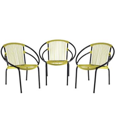 Imagem de Conjunto de 3 Cadeiras Eclipse de Área, Fibra Sintética, Varanda, Deco