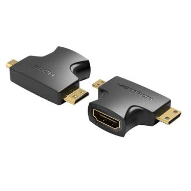 Imagem de Adaptador 2 Em 1 Micro Hdmi e Mini Hdmi p/ Hdmi 2.0 Vention