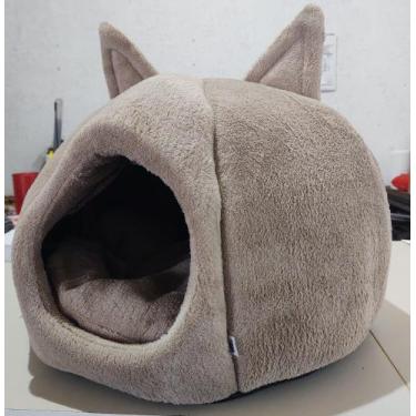 Imagem de Cama Pet Iglu Toca do Gato , com almofada removível e lavável - DRICAO