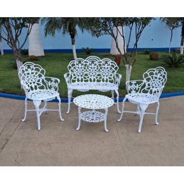 Imagem de Conjunto de Mesa Para Jardim com Namoradeira e Mesa Baixa Jardim em Al