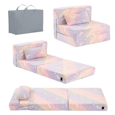 Imagem de Tiita Sofá-cama dobrável, colchão de chão para crianças, colchão dobrável triplamente brilhante, sofá dobrável, futon, cadeira dobrável, para sala de jogos, sarja Pegasus