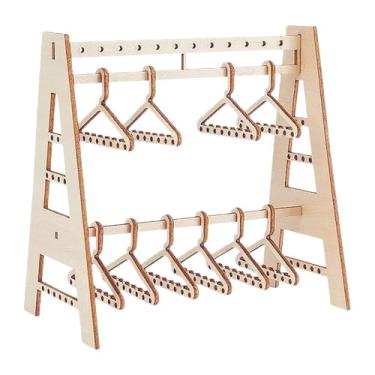 Imagem de simhoa Brinco expositor, organizador de jóias, armazenamento de brincos, mini cabide de madeira com 116 furos, suporte de brinco para mesa