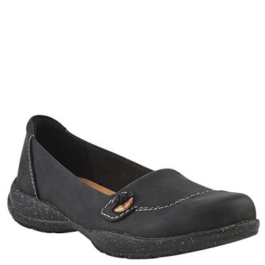 Imagem de Clarks Mocassim feminino Roseville Sky, Couro preto, 7 Narrow