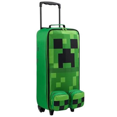 Imagem de Minecraft Bolsa infantil dobrável de 63,5 cm, bagagem de 17 L com rodas, creeper - Essenciais de viagem para jogadores, presentes para crianças