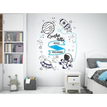 Imagem de Adesivo de Parede Astronauta Foguete Voe Alto Menino Cute - Adesivos k