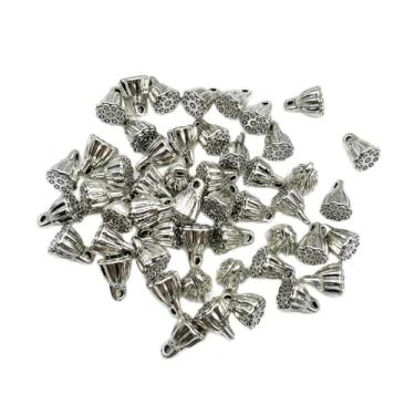 Imagem de vokoko 50 peças de pingentes em forma de vagem de semente de lótus berloques de prata para fazer joias, pingentes de metal em forma de cápsula de lótus 3D para pulseiras, colar, brincos, pingentes de