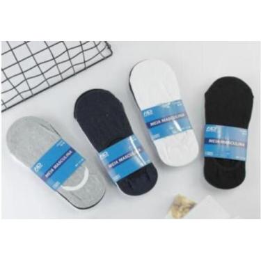 Imagem de Kit com 12 Pares de Meias Invisível Masculina Adulto - PENIEL MEIAS
