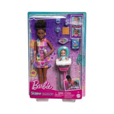 Imagem de Boneca Barbie Skipper Babá Vestido Arco-íris HTK34 Mattel, Barbie