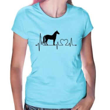 Imagem de Baby Look Cavalo Batimentos Cardíacos - Foca na Moda, Azul bebê, G