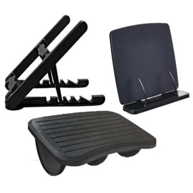 Imagem de Kit Ergo - Suporte Para Notebook + Apoio Ergonômico P/Pés + Apoio P/Leitura