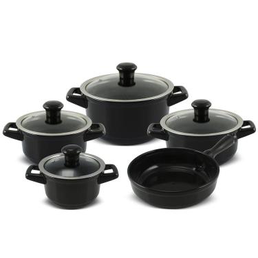 Imagem de Jogo de Panelas de Cerâmica Smart Duo 5 Peças Preto Ceraflame