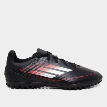 Imagem de Chuteira Society Adidas F50 Club Unissex, Preto, Vermelho, 43