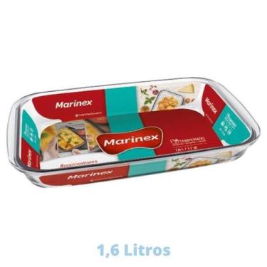 Imagem de Assadeira Travessa 1,6L Retangular Vidro Doces Torta Marinex