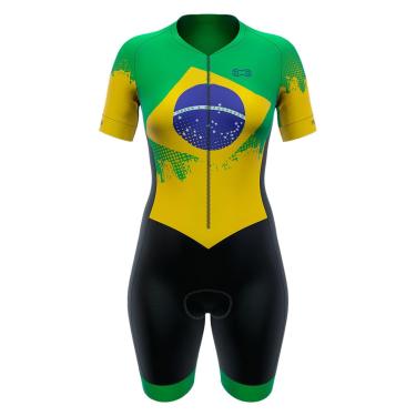Imagem de Macaquinho Ciclismo Feminino Marcio May Sport Bandeira Brasil