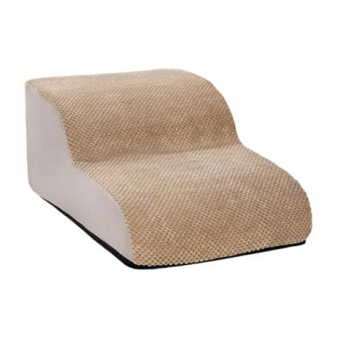 Imagem de Baoblaze Escadas de cães degraus de cachorro, vistosos com tampa lavável, leve, macia, degraus de estimação rampa para cães para cães mais velhos gatos de, Bege