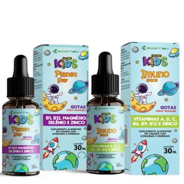 Imagem de Kit Vitamina Gotas Infantil Foco Kids Magnesio B1 B12 Selenio Zinco  I