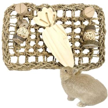 Imagem de Copfeu Tapete protetor com brinquedos para coelhinho, chinchila, porquinhos-da-índia ou outros animais de estimação roedores (grande)