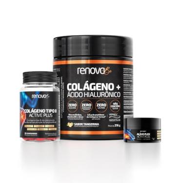 Imagem de Kit Colágeno Hidrolisado Verisol + Colágeno Tipo 2 para Osssos e articulações + Balm massageador Alivio Dores -Renova Be (216 gramas, Tangerina)