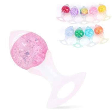 Imagem de Plug Anal Seta Médio Em Silicone Com Esfera De Vidro Interno Estimulação Mais Prazer Anal [ROSA]