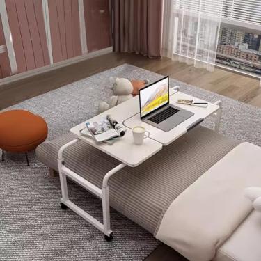 Imagem de Mesa de cama, mesa sobre a cama com rodas, mesa sobre a cama, mesa de computador móvel, mesa ajustável sobre cama, mesa inclinável, para casa, quarto, escritório, hospital