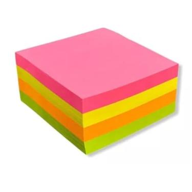 Imagem de Bloco Auto adesivo 5 cores neon grande Bloco Auto adesivo 5 cores neon grande