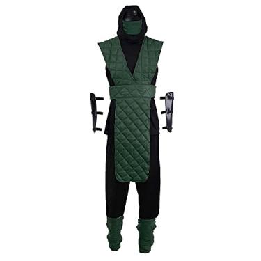 Imagem de CosplayDiy Men's Suit for Reptile Cosplay Costume Ninja Green Fighting Costumes with Mask Adult S
