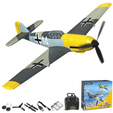 Imagem de VOLANTEXRC RC Plane BF109 Fighter 4CH Remote Control Airplane RTF with Aileron, Gyro, Aerobatics & 3 Modes to Fly, Hobby Radio Controlled Warbird Aircraft for Adults, Beginners, Boys (Yellow)