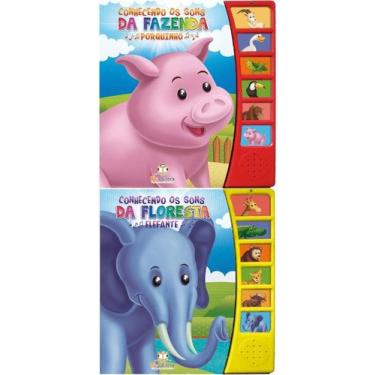 Imagem de Livros sonoros Conhecendo Os Sons: Porquinho + Elefante - 2 vol - Blu 