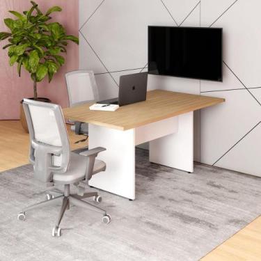 Imagem de Mesa Reunião Escritório 160cm x 80cm Mac Br Pé Painel F5 - F5 Office G
