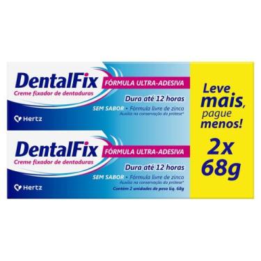 Imagem de Creme Fixador de Dentaduras DentalFix Sem Sabor 2 Unidades 68g Cada