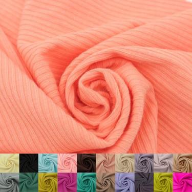 Imagem de Stylish FABRIC Tecido de malha canelada 134,6 cm de largura 4x2 da The Yard – Mistura de poliéster rayon elastano – 370 g/m2 – pesado, vestidos elásticos em 4 vias, leggings, loungewear e artesanato