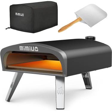 Imagem de Mimiuo Forno de pizza a gás ao ar livre - Fornos de pizza portáteis a propano para uso externo - Fogão profissional de pizza com pedra de pizza de 33 cm, ideal para qualquer cozinha ao ar livre