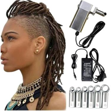Imagem de Máquina elétrica de dreadlock, máquina de trança de crochê portátil com 20 agulhas, máquina de trança de crochê de 6 a 16 mm para trança DIY seus próprios dreadlocks