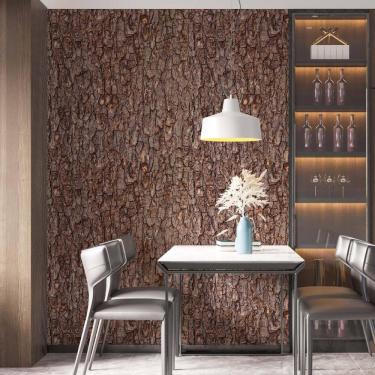 Imagem de Kit 8 Rolos Papel De Parede Adesivo Casca De Árvore 3,0M