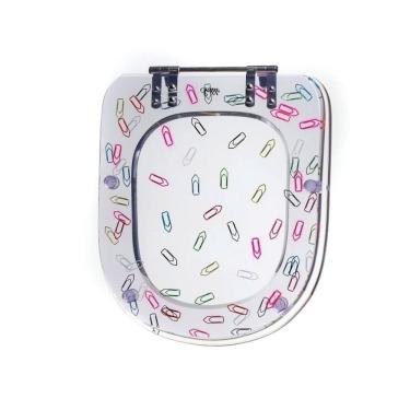 Imagem de Assento Sanitário Poliéster Para Louça Life-vogue Plus (celite-deca) Aço Decorado 'clips' Incolor Incolor