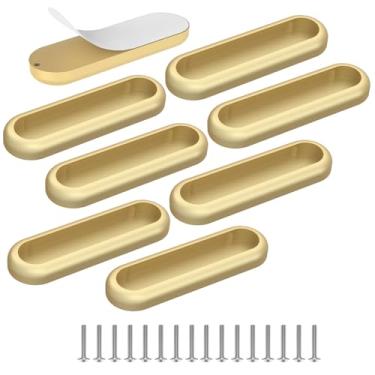 Imagem de YogePote Pacote com 8 puxadores autoadesivos de gaveta de 10 cm, maçanetas autoadesivas de liga de alumínio para portas de celeiro/chuveiro de vidro/varanda, armários de cozinha, guarda-roupas