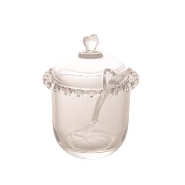 Imagem de Açucareiro Com Colher Cristal Coração Lyor 9,5x12cm